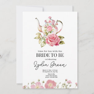 Bridal Shower Tea Party Time for Tea with the Brid Invitation