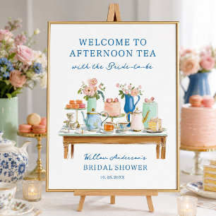 Bridal Shower Tea Party Welcome Poster