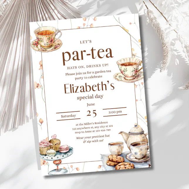 Picture of Bridal Shower Tea Party Whimsical Garden Tea Party Invitation | Zazzle