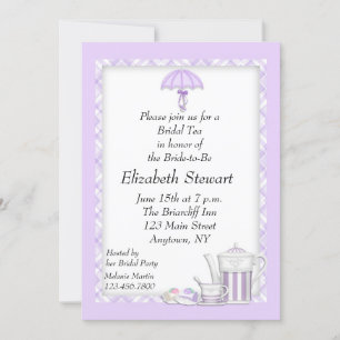 Bridal Shower Tea Purple Invitation