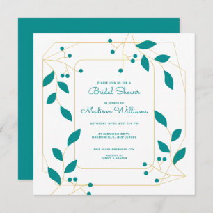 BRIDAL SHOWER Teal & Gold Floral