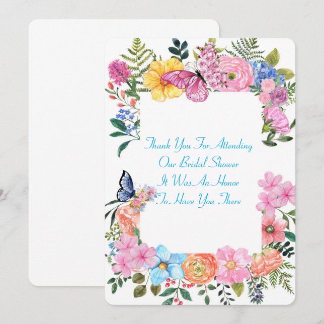 BRIDAL SHOWER THANK YOU CARD (Front/Back)
