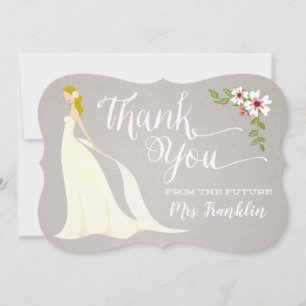 Bridal Shower Thank You Card - Blonde