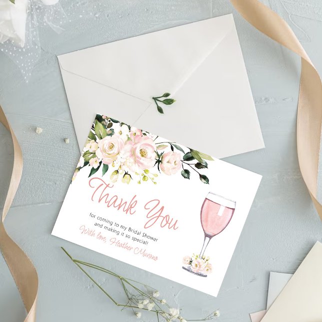 Bridal Shower Thank You Card Blush Floral (Creator Uploaded)