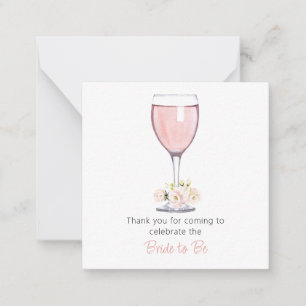 Bridal Shower Thank You Card Blush Floral