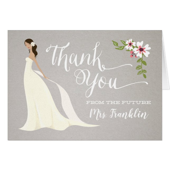 Bridal Shower Thank You Card - Caramel (Front Horizontal)
