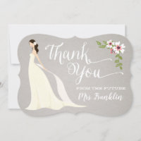 Bridal Shower Thank You Card - Chestnut