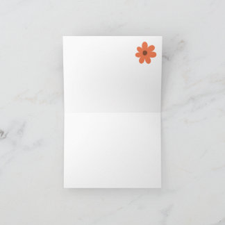 Bridal Shower Thank You Card, Peach Floral Bicycle Card