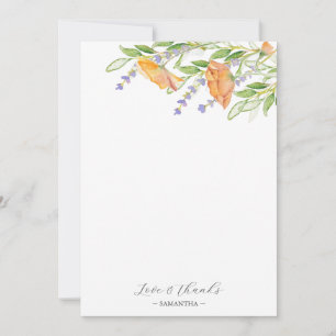 Bridal Shower Thank You Cards Boho Wildflowers