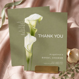 Bridal Shower Thank You Cards "Calla Lilies"