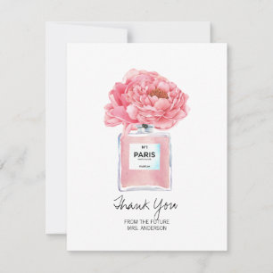 Bridal Shower Thank You Pink Peony & Perfume Card