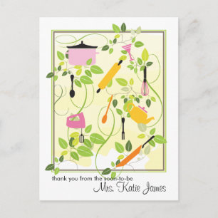 Bridal Shower Thank You Post Card