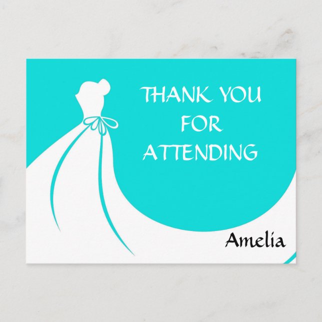 Bridal Shower Thank You Postcard (Front)