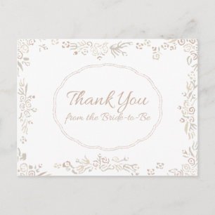 Bridal Shower Thank You Postcard