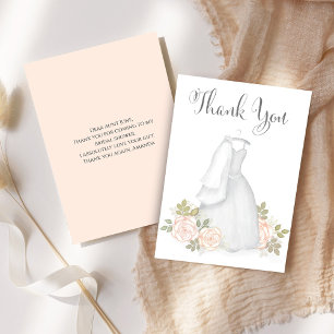 Bridal Shower Thank You Wedding Dress Card