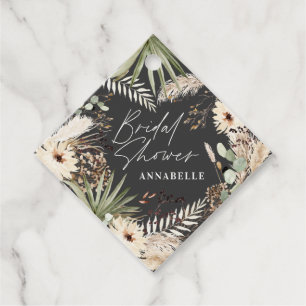 Bridal shower thankyou modern pampas grass foliage favour tags