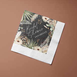 Bridal shower thankyou modern pampas grass foliage napkin