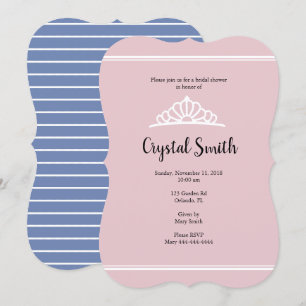 Bridal Shower Tiara Pink Purple Invitation