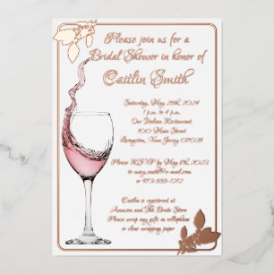 Bridal Shower Toast, Elegant White, Rose Gold