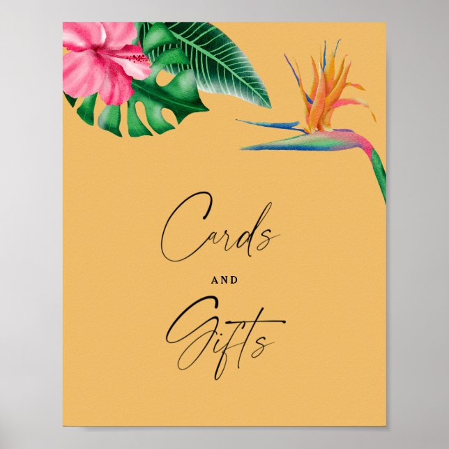 Bridal shower - tropical - Cards and Gifts Poster (Front)