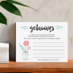 Bridal Shower Vacation Ideas Card Mason Jar
