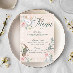 Bridal Shower Vintage Alice In Wonderland Menu