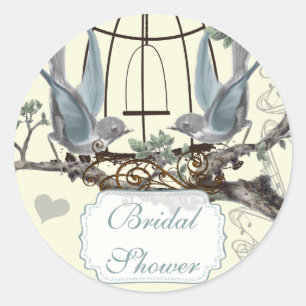 Bridal Shower Vintage Bluebird Wedding Seal