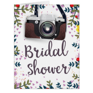Bridal Shower Vintage flowers and classic camera