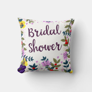 Bridal Shower Vintage Flowers Cushion