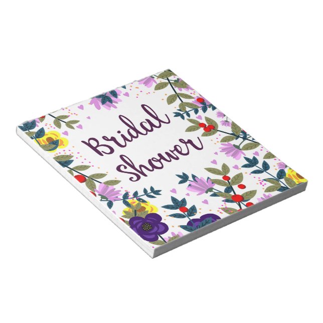 Bridal Shower Vintage Flowers Notepad (Angled)