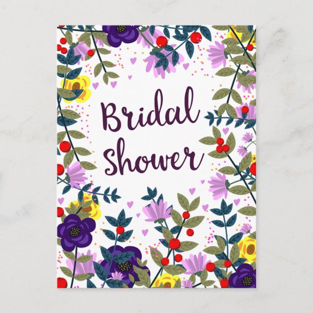 Bridal Shower Vintage Flowers Postcard (Front)