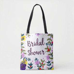 Bridal Shower Vintage Flowers Tote Bag