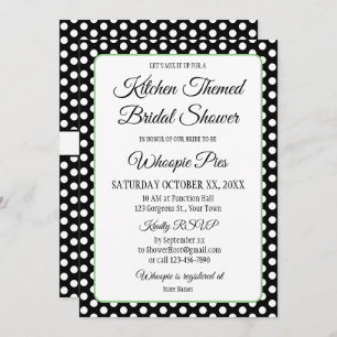Bridal Shower Vintage Polka Dots Bows Black White