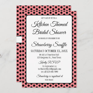 Bridal Shower Vintage Polka Dots Bows Pink & Black