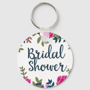 Bridal Shower Vintage Roses Key Ring