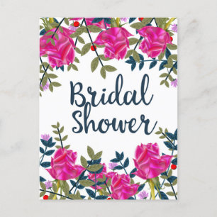 Bridal Shower Vintage Roses Postcard