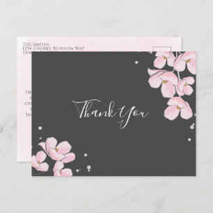 Bridal Shower Watercolor Floral Cherry Blossoms Postcard