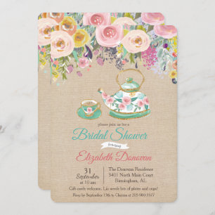 Bridal Shower Watercolor Floral Invitation