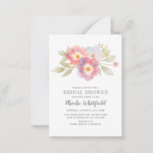 Bridal Shower Watercolor Floral Modern Botanical Card