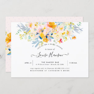 Bridal Shower, Watercolor Midsummer Blush Cream Invitation