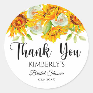 Bridal Shower Watercolor Sunflowers Sticker