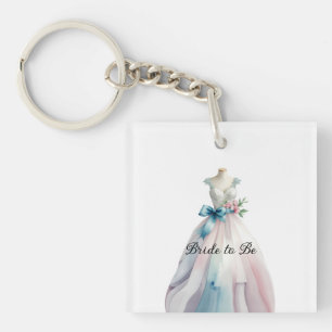 Bridal Shower Wedding Dress Bride to Be Key Ring