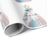 Bridal Shower Wedding Dress Bride to Be Wrapping Paper<br><div class="desc">Bridal shower wedding dress in pastel tones
"Bride to Be" text</div>