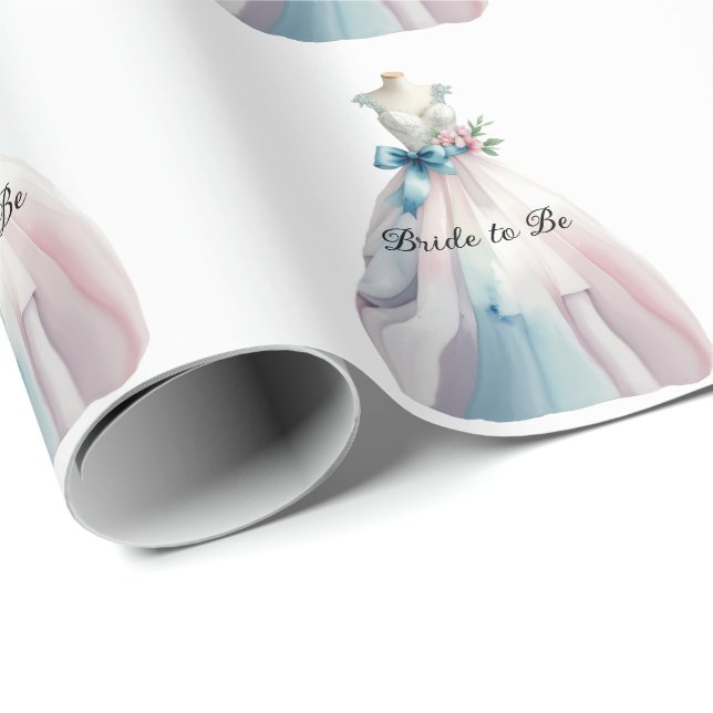 Bridal Shower Wedding Dress Bride to Be Wrapping Paper (Roll Corner)