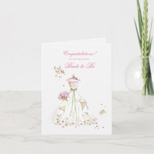 Bridal Shower Wedding Dress Congratulations Card