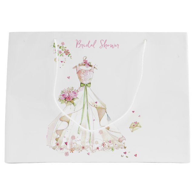 Bridal Shower Wedding Dress  Large Gift Bag (Front)