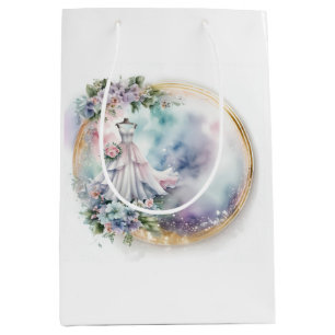 Bridal Shower Wedding Dress Medium Gift Bag