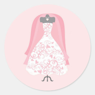 Bridal Shower Wedding Dress Stickers
