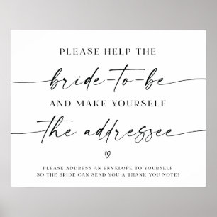 Bridal Shower Wedding Envelope Address  Poster
