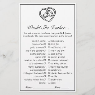 Bridal Shower Wedding Game Modern Minimalist